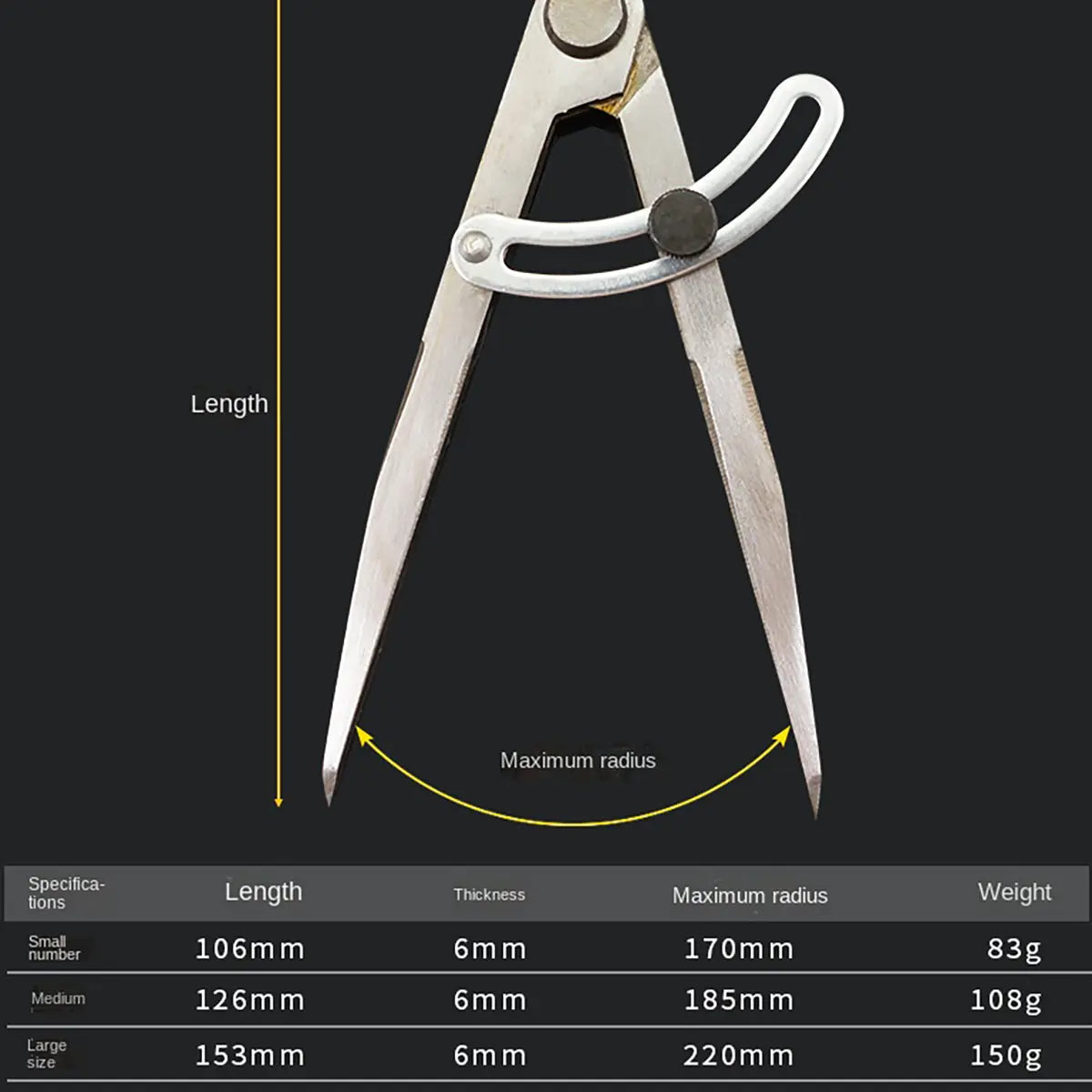 Stainless Steel Adjustable Wing Dividers for Leathercrafters.