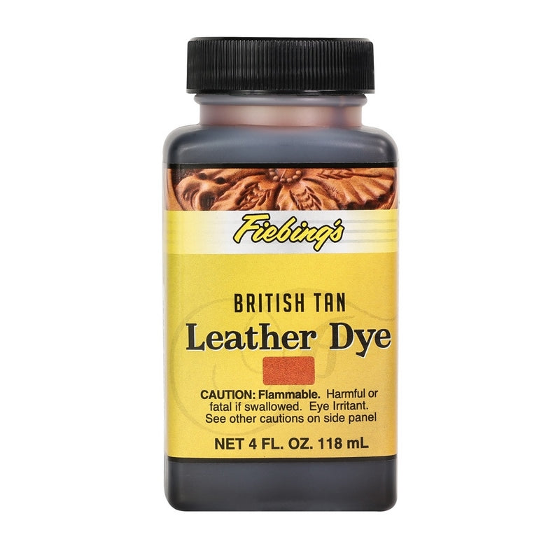 Fiebings Leather Dye 4 Ounce Bottle, British Tan.