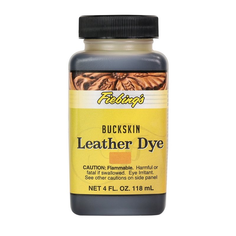 Fiebings Leather Dye 4 Ounce Bottle, Buckskin.