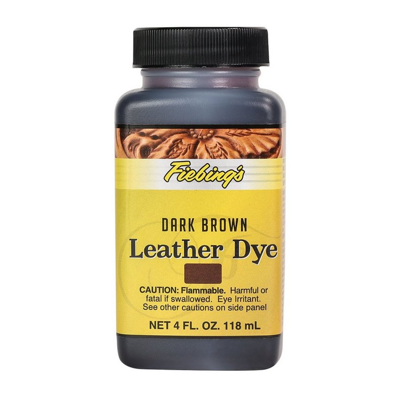 Fiebings Leather Dye 4 Ounce Bottle, Dark Brown.