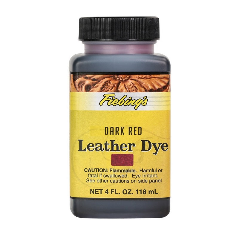 Fiebings Leather Dye 4 Ounce Bottle, Dark Red.