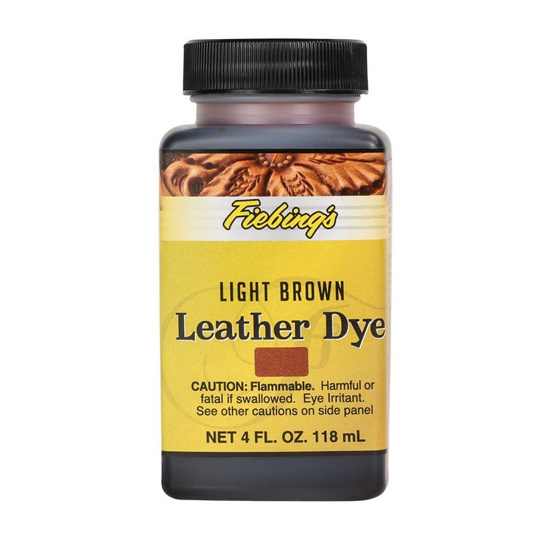 Fiebings Leather Dye 4 Ounce Bottle, Light Brown.