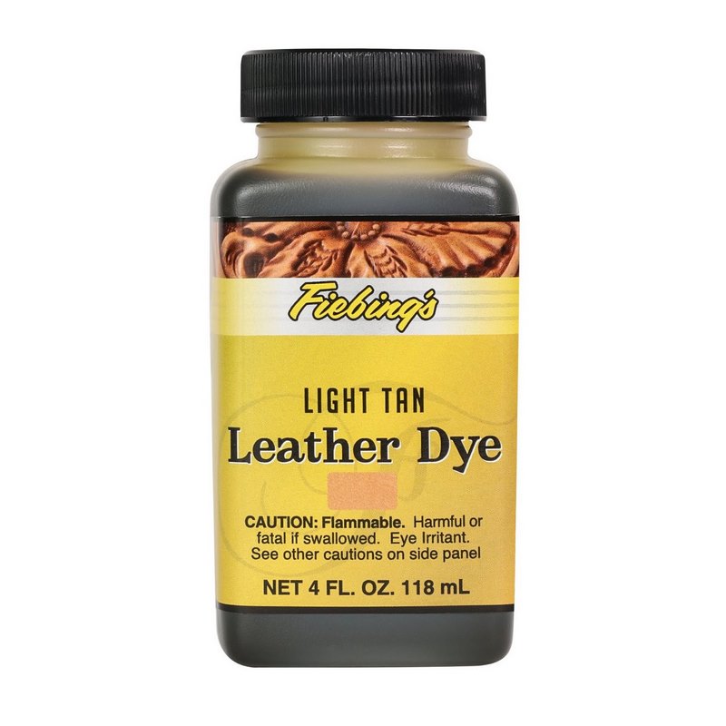 Fiebings Leather Dye 4 Ounce Bottle, Light Tan.