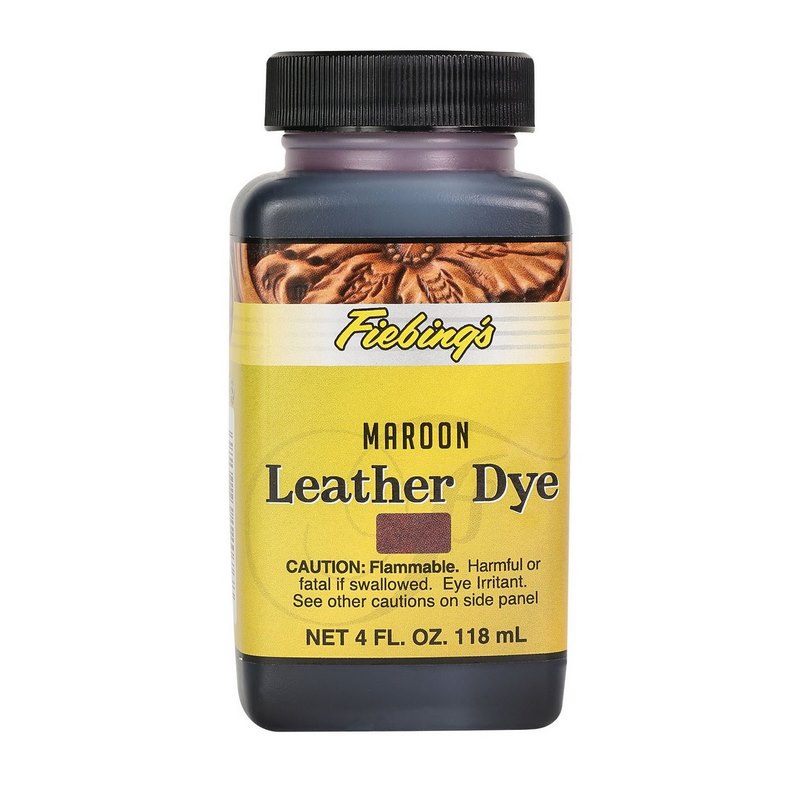 Fiebings Leather Dye 4 Ounce Bottle, Maroon.