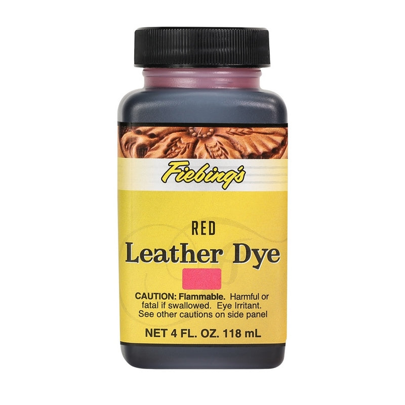 Fiebings Leather Dye 4 Ounce Bottle, Red.