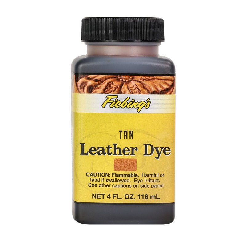 Fiebings Leather Dye 4 Ounce Bottle, Tan.