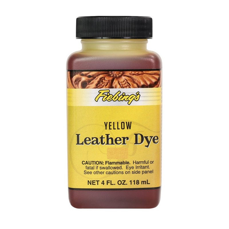 Fiebings Leather Dye 4 Ounce Bottle, Yellow.