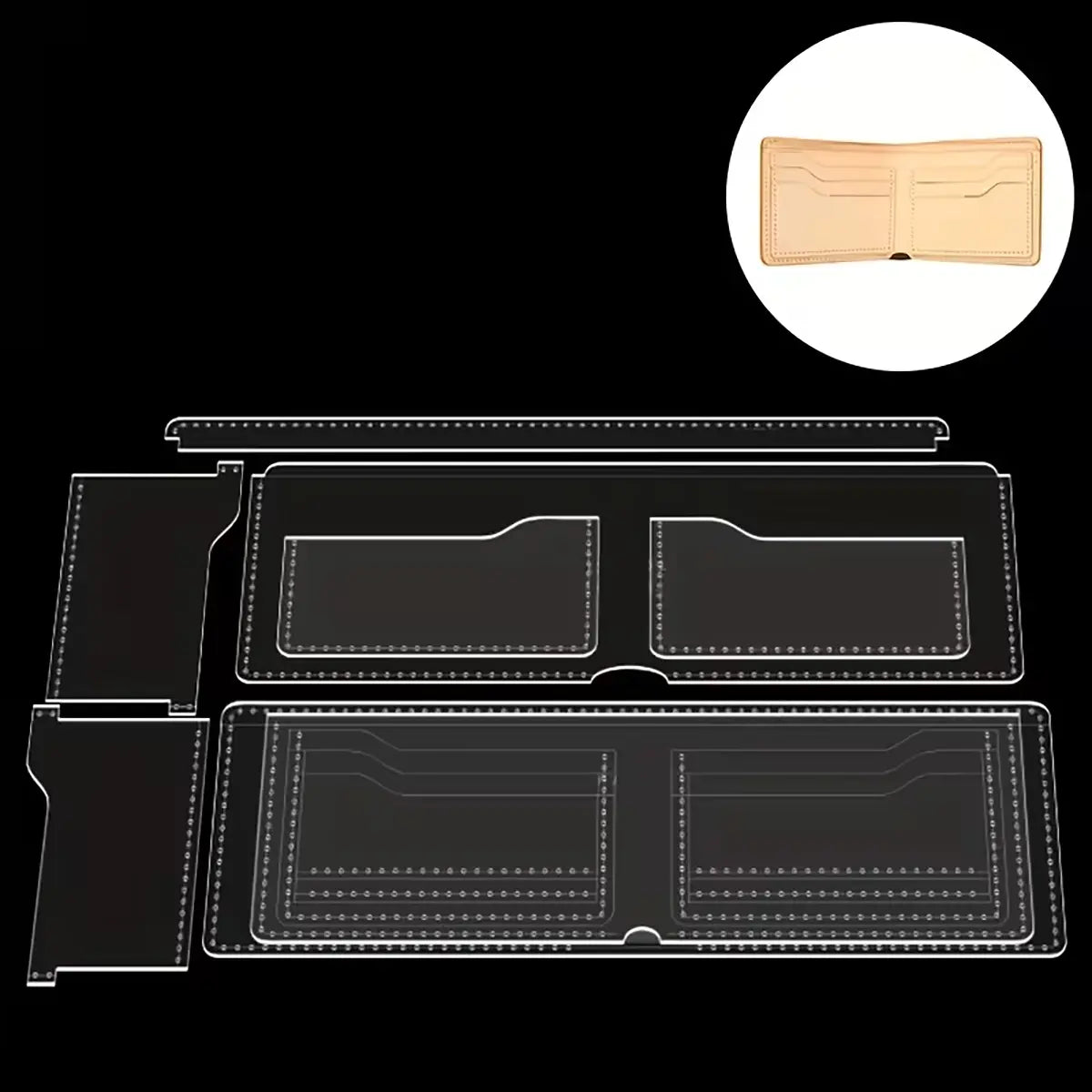 Bifold Wallet 8 Piece Acrylic Template.
