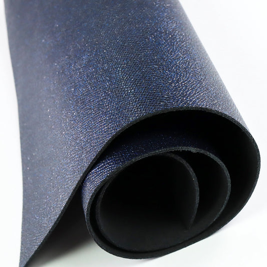 Blue Saffiano Style Upholstery Leather Pieces