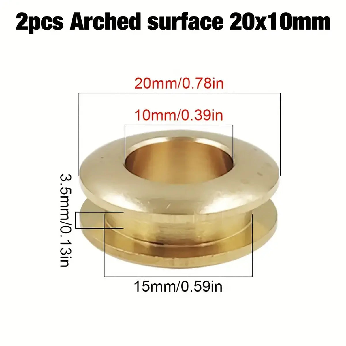 Arched Solid Brass Eyelets 2 Pack