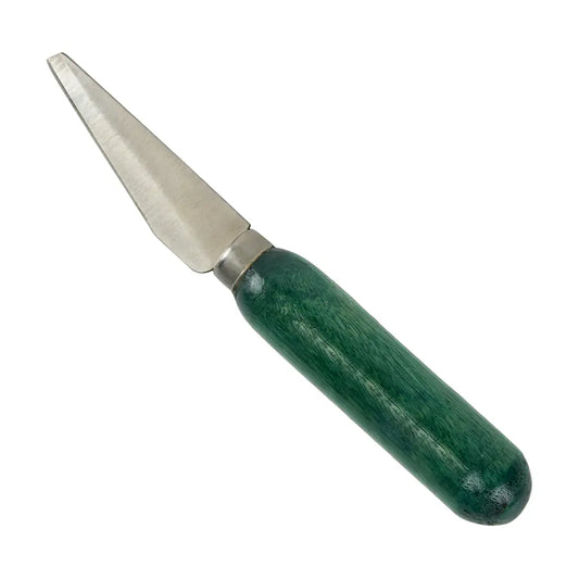 Beveled Edge Skiving Knife with Green Wood Handle