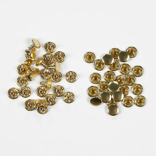 11mm Solid Brass Double Cap Rivets 25 Pack