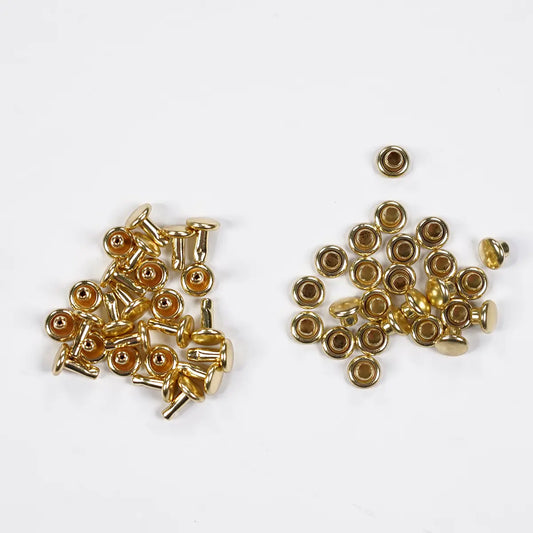 4.7mm x 5.6mm Solid Brass Double Cap Rivets 25 Pack