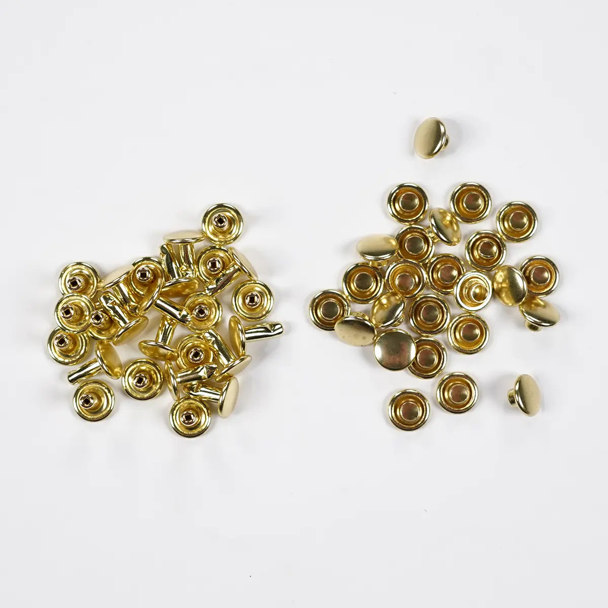 7mm x 7.9mm Solid Brass Double Cap Rivets 25 Pack