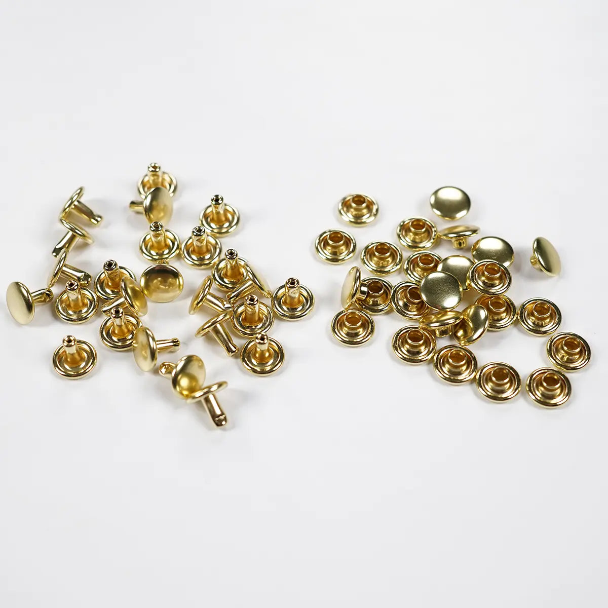 9.2mm x 7.9mm Solid Brass Double Cap Rivets 25 Pack