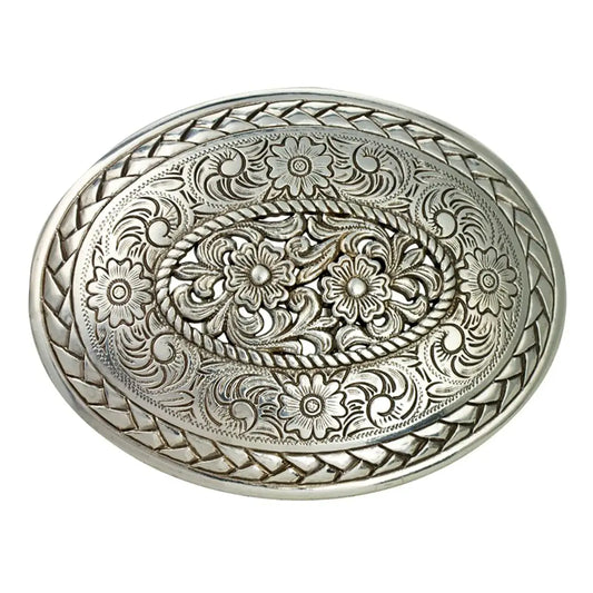 Braided Floral Carving Trophy Buckle.