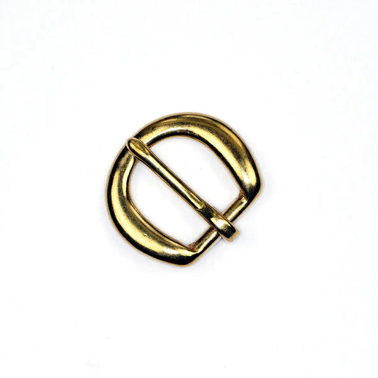 Solid Brass Curved Heel Bar Buckle, 5/8 Inch.