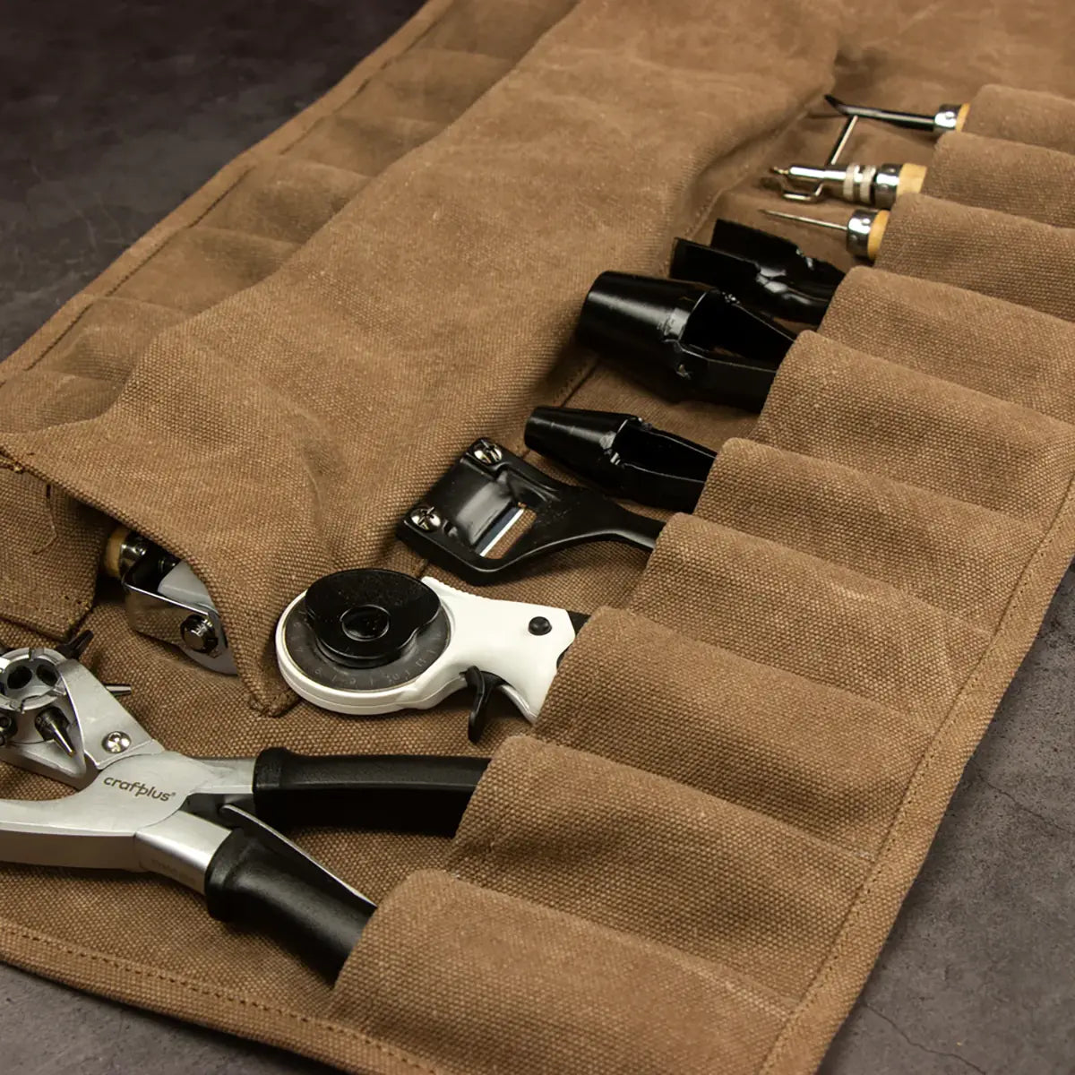 Canvas Tool Roll Bag for Leathercrafters.