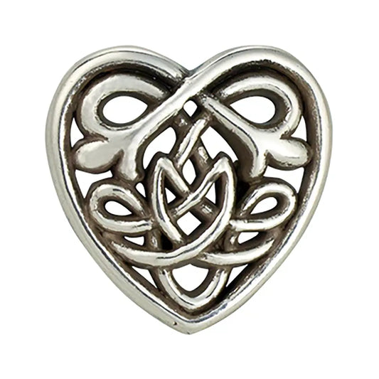 Celtic Heart Screw Back Concho, 30mm.
