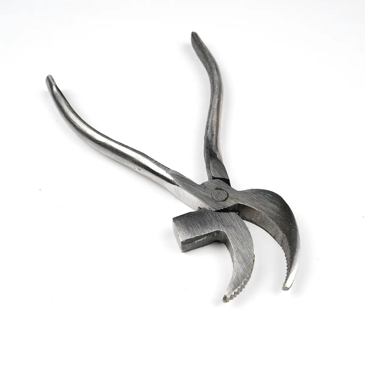 8 Inch Cordwaining Pliers with rounded pincer jaws for leatherworking and shoe repair.
