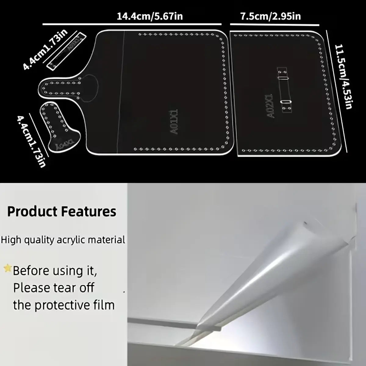 Coin Purse Wallet Acrylic Template.
