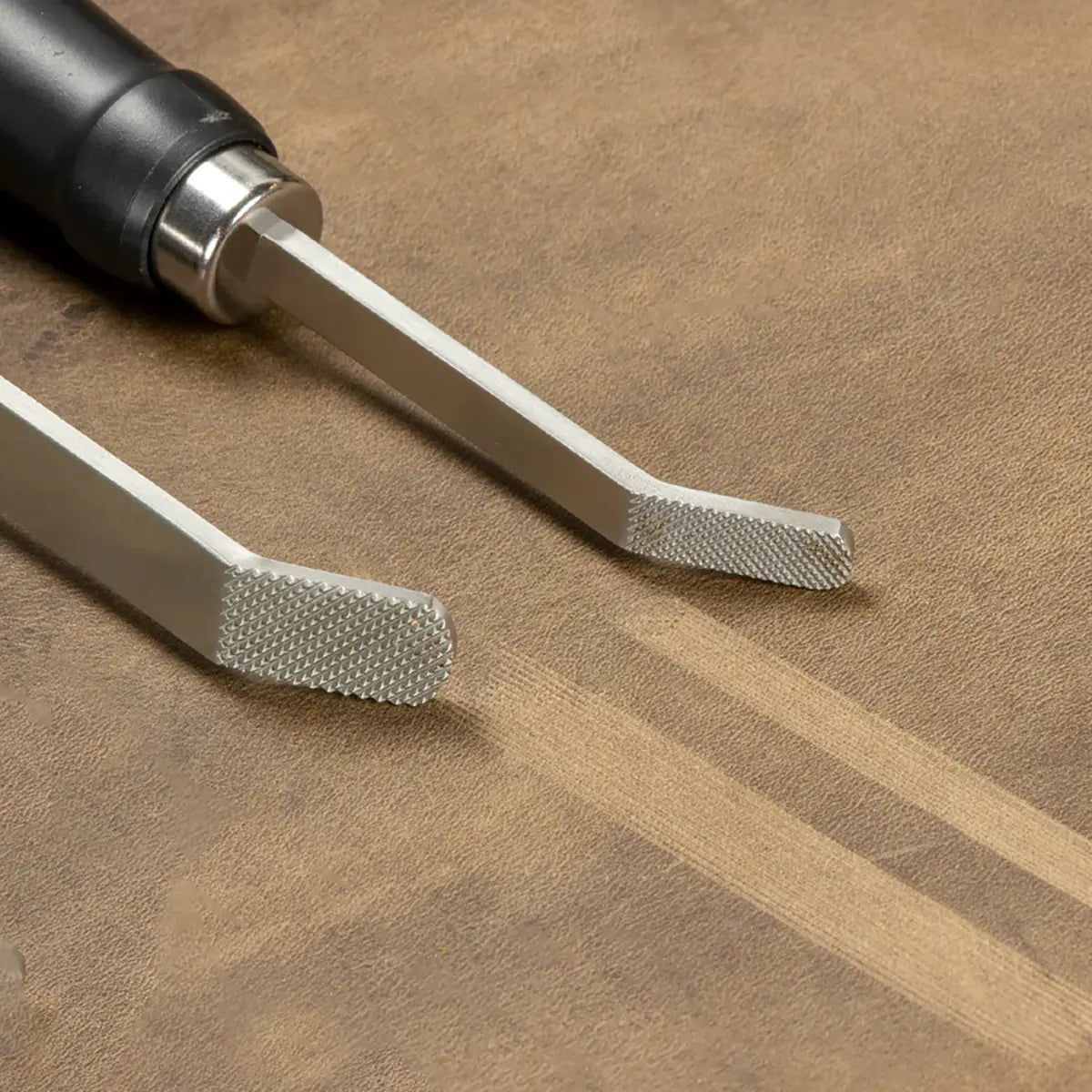 Craftplus Stainless Steel Roughing Tools on Leather.