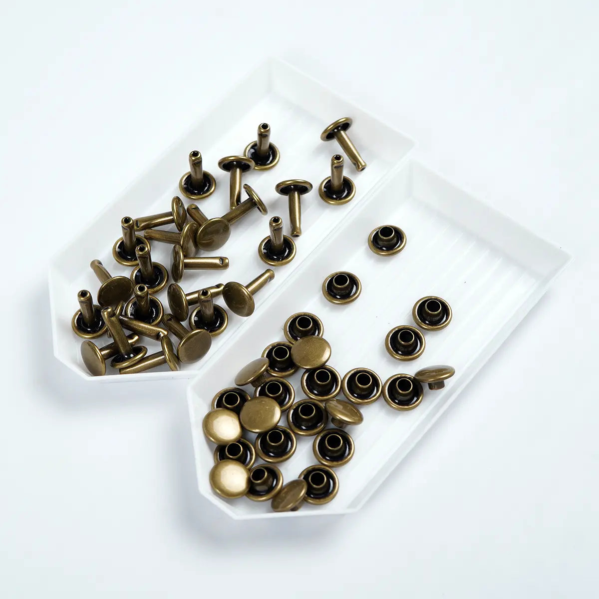 Mini Double Cap Rivets Antique 9.2mm x 12.7mm Solid Brass Double Cap Rivets 25 Pack ...