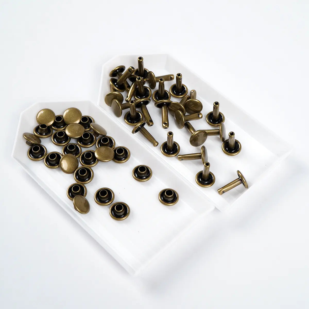 Mini Double Cap Rivets Antique 9.2mm x 12.7mm Solid Brass Double Cap Rivets 25 Pack ...