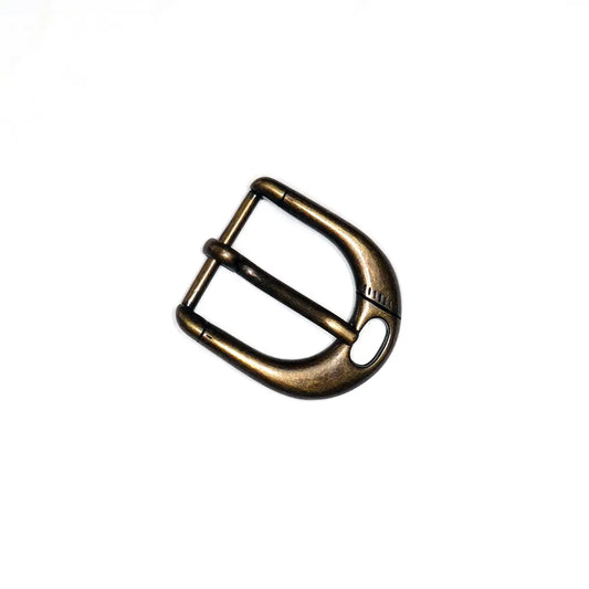Antique Brass Deco Heel Bar Buckle, 1 Inch.