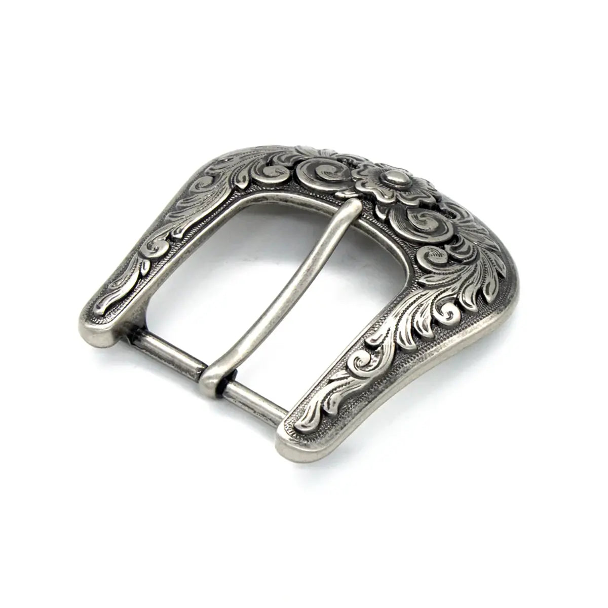 Antique Nickel Diablo Heel Bar Buckle 1.5 Inch.