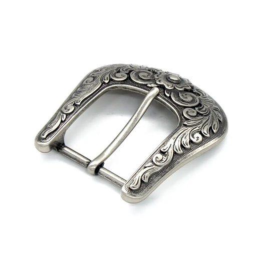 Antique Nickel Diablo Heel Bar Buckle 1.5 Inch.