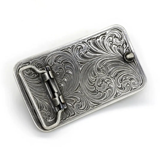 Dual-Side Engraved American Flag Trophy Buckle.