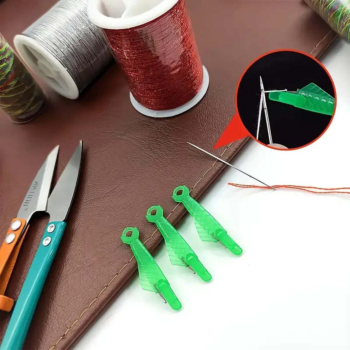 Needle Threader Fish Fish Needle Threader 5 Pack – Leatherado Leather Supply