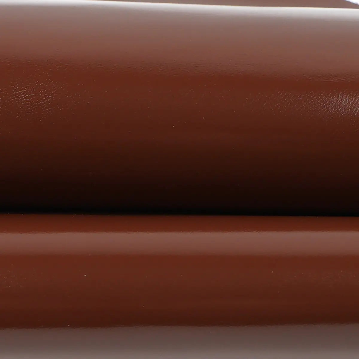 Cognac Glossy Aniline Goat Kidskin Leather.