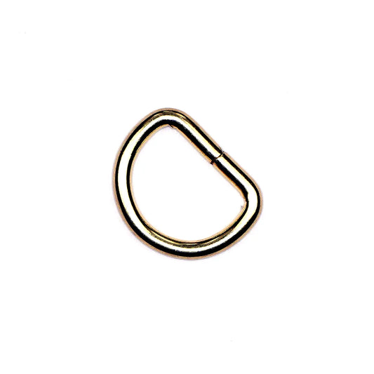 Brass Steel Split D-Ring, 5/8 Inch.