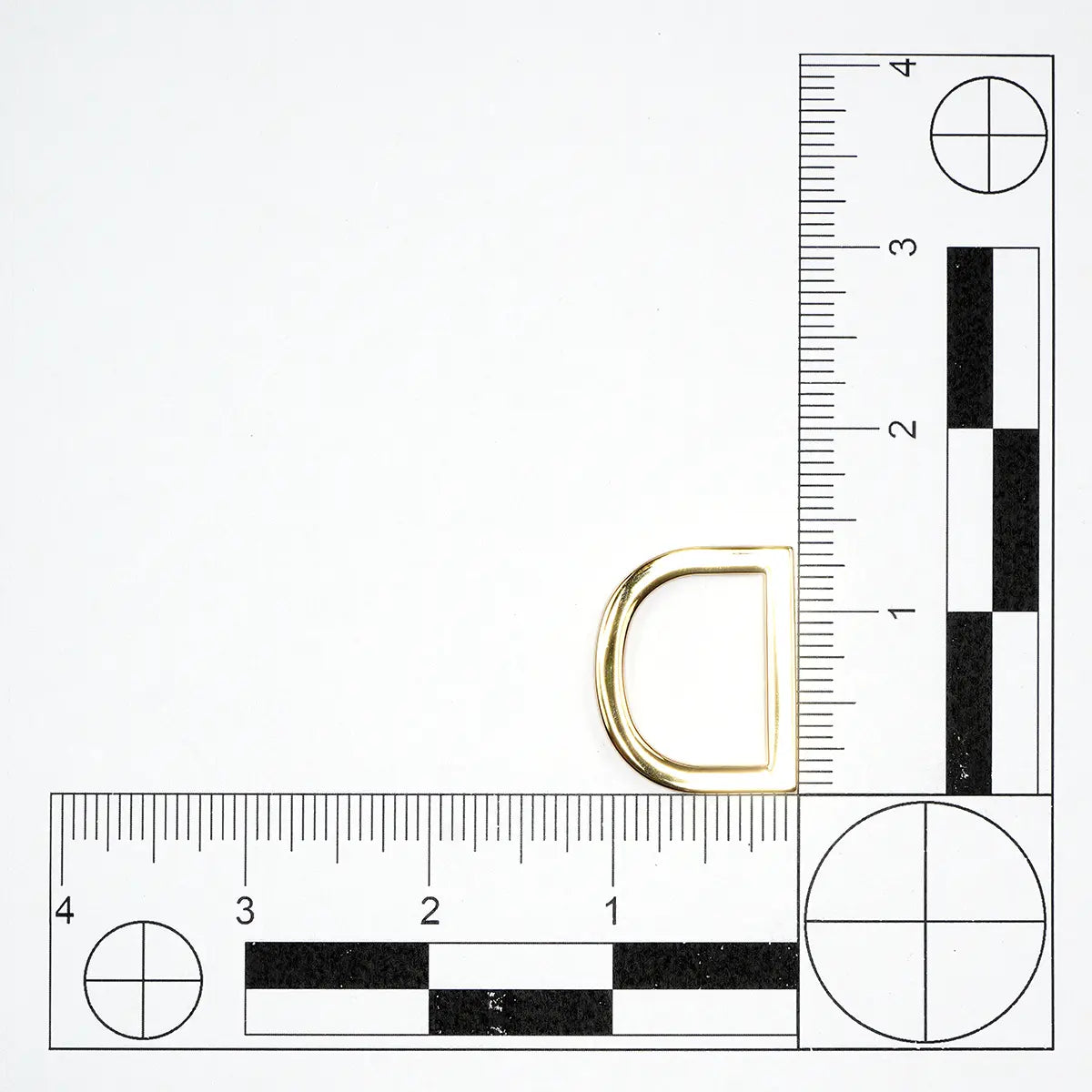 Gold Flat Cast D-Ring Zinc Alloy, 1 Inch.
