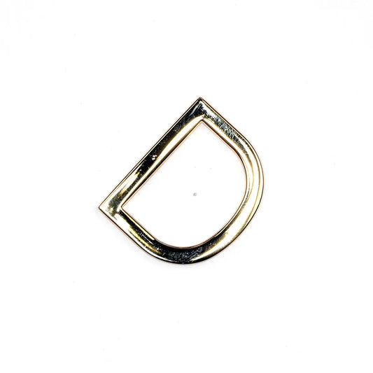 Gold Flat Cast D-Ring Zinc Alloy, 1 Inch.