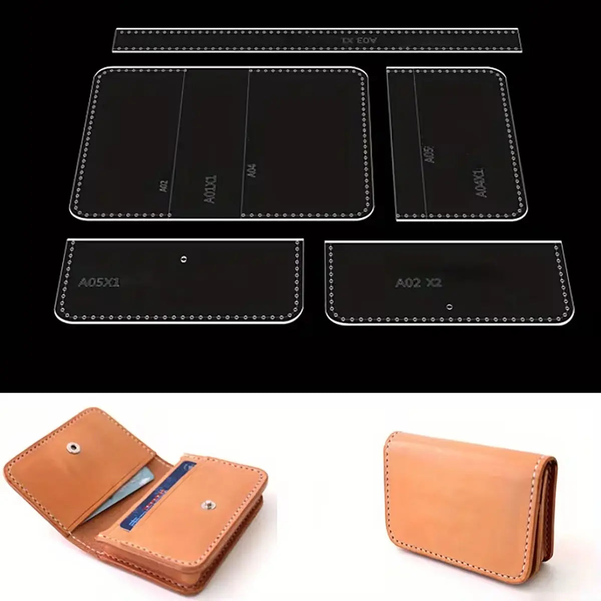 Gusset Card Wallet Acrylic Template.