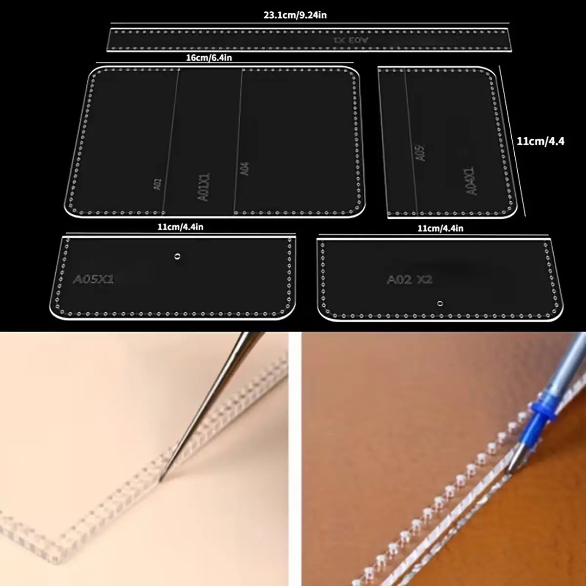 Gusset Card Wallet Acrylic Template.