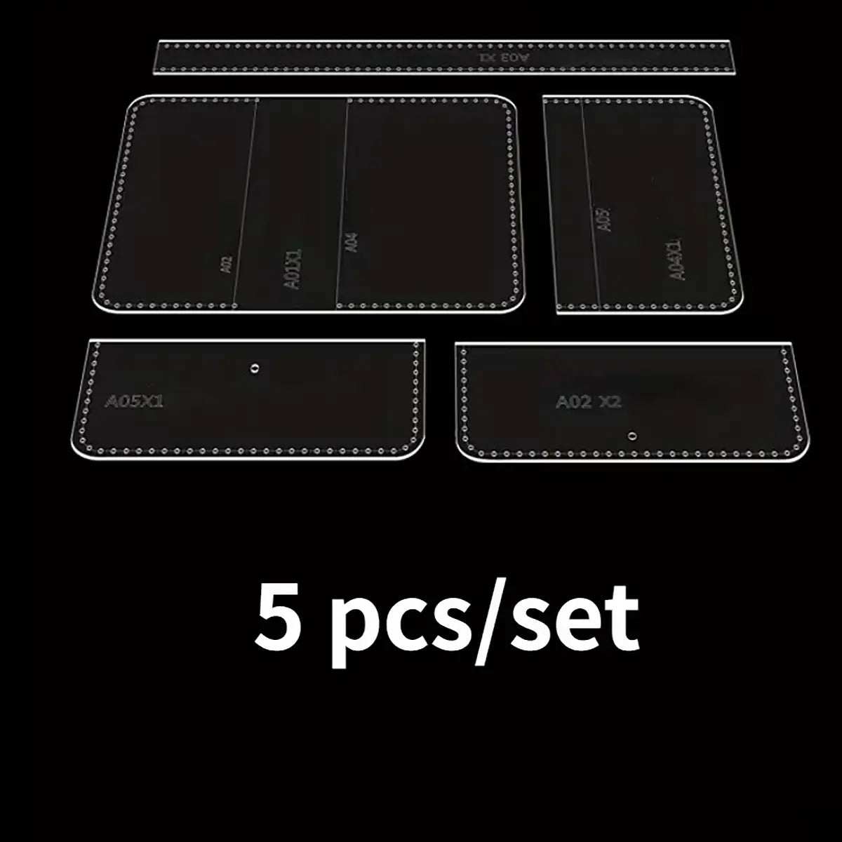 Gusset Card Wallet Acrylic Template.
