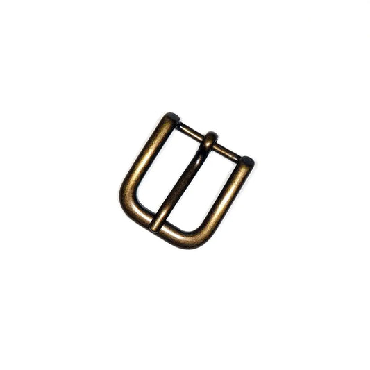 Antique Brass Heel Bar Buckle 3/4 Inch for leather straps and small accessories.