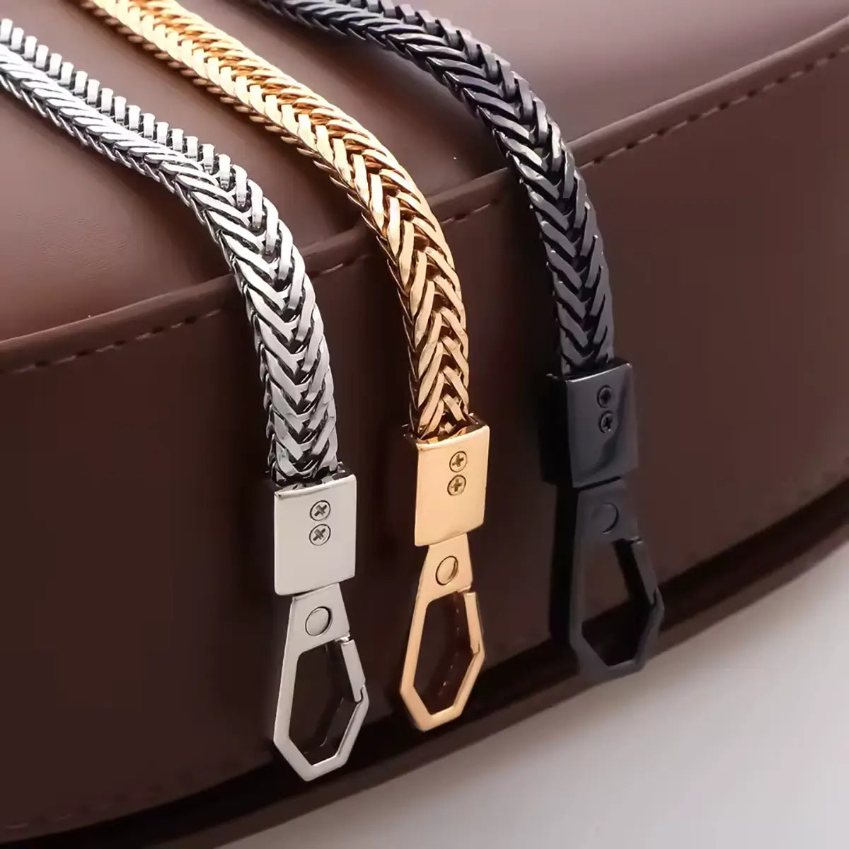 Purse Bag Snakes Chains, Gold, Silver, Black.