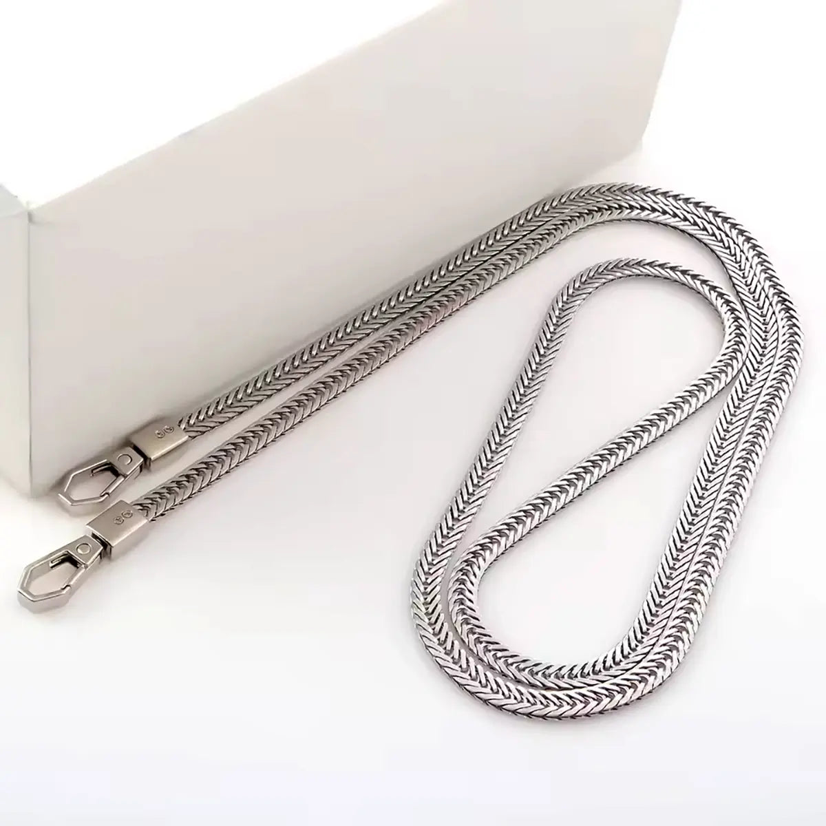 Silver Purse Bag Snake Chains, 120cm.