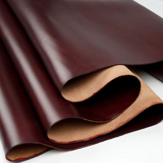 Burgundy Horween Cavalier Leather Sides 4-5oz.