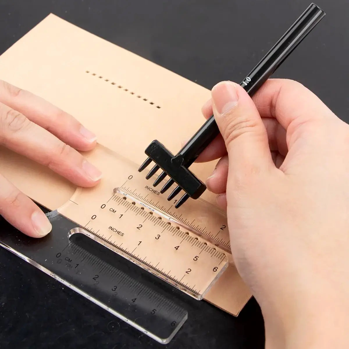 Ivan Acrylic Chisel Aid Template and Stitching Guide.