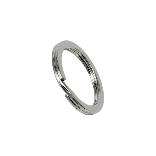 Nickel Deluxe Flat Key Rings 1 Inch 10 Pack.