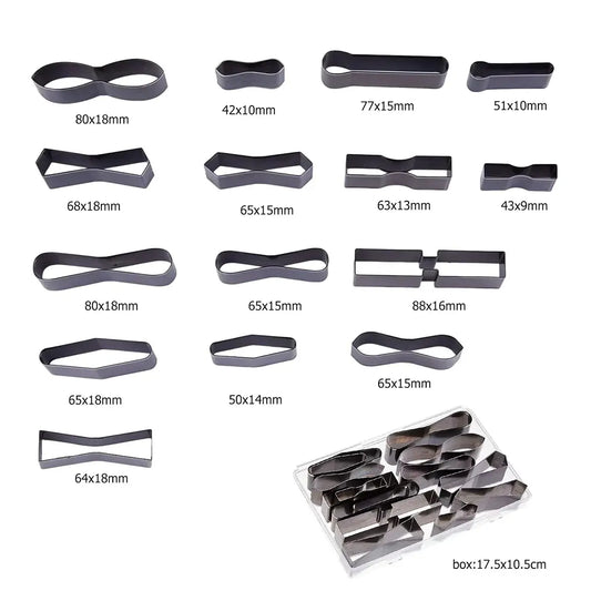 Economy D-Ring Tab Shape Die 15 Pcs Set.