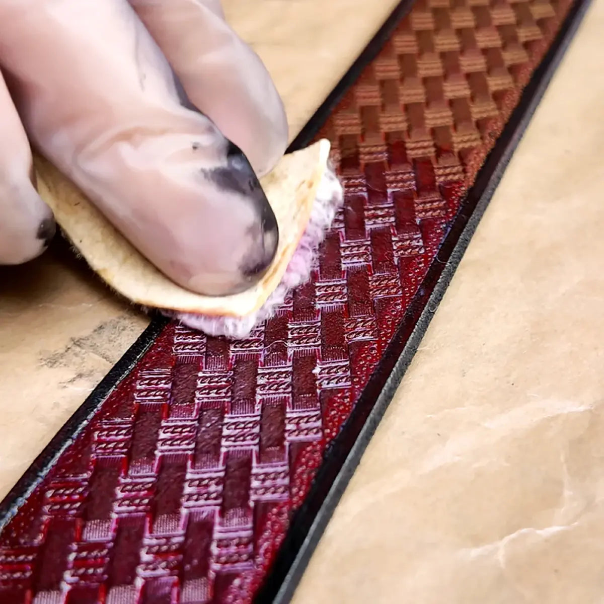 Vegetable Tanned Embossed Belt Blanks 9-10oz.