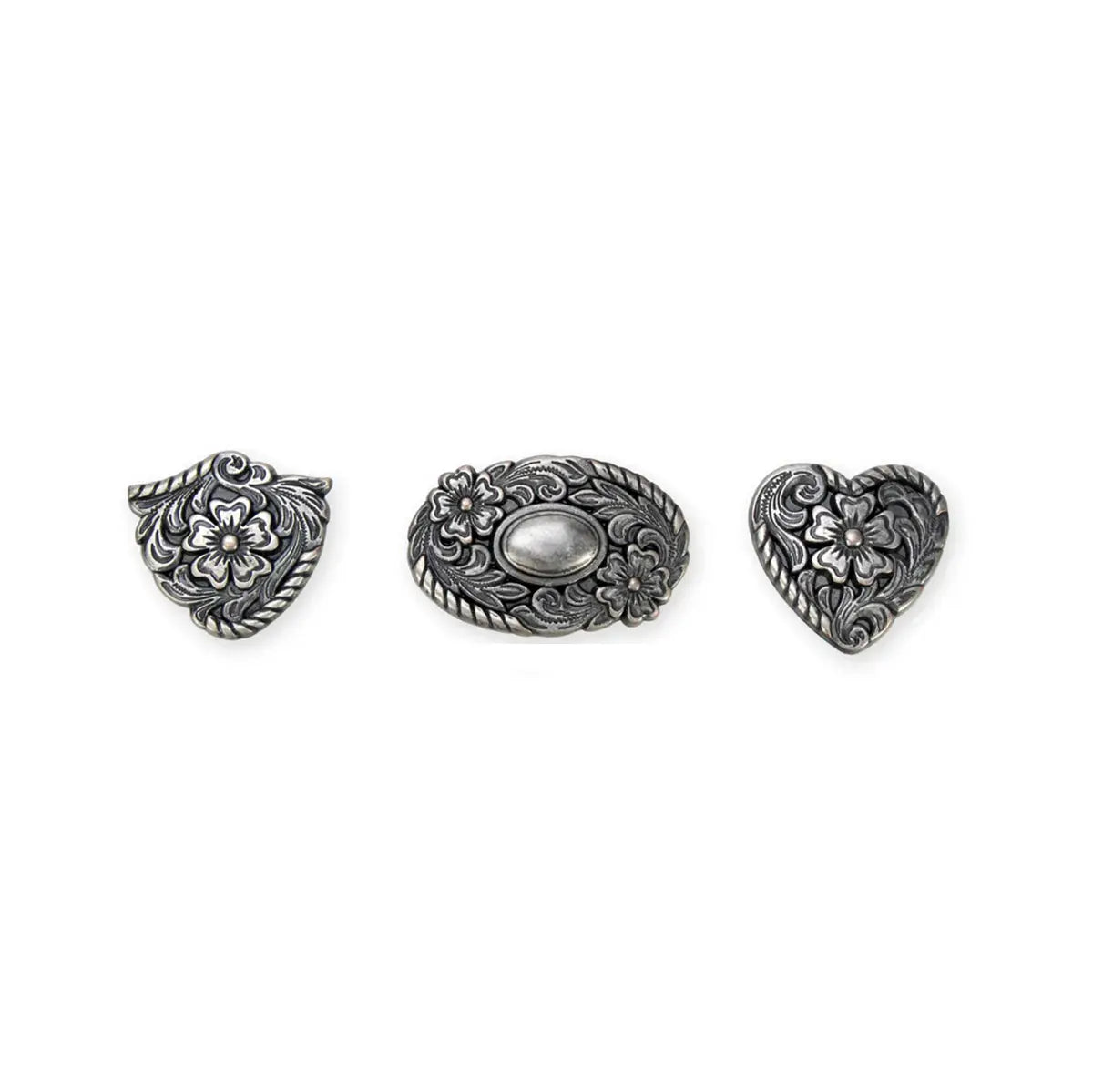 3D Floral Decorative Screw Back Conchos.