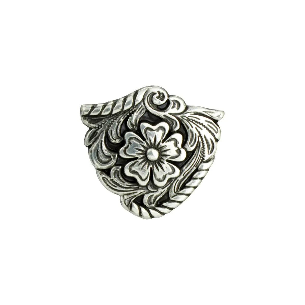 3D Floral Decorative Screw Back Conchos - Shield.